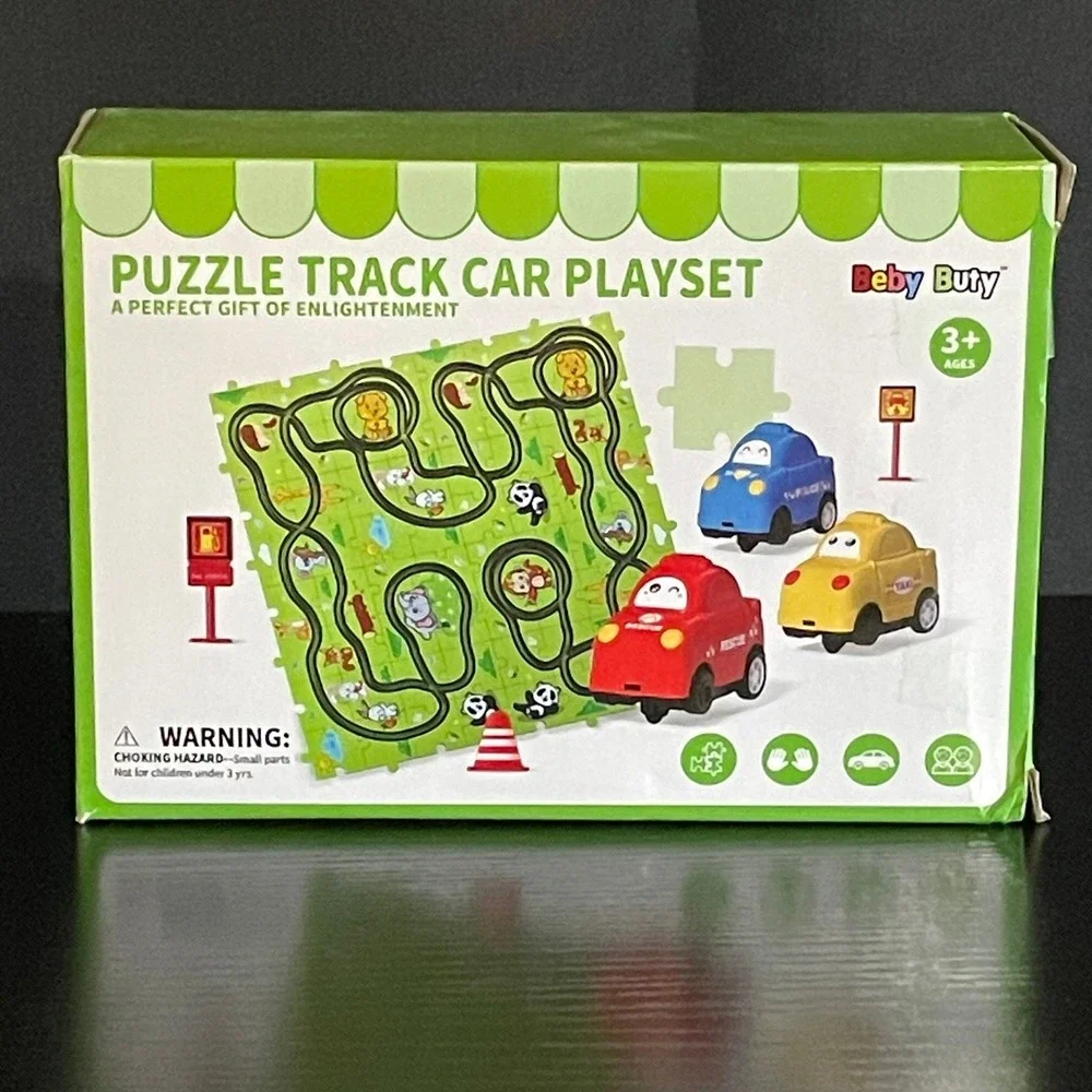 Beby Buty Puzzle Track Car Playset Kids Unisex Green NEW DIY Educational Toy